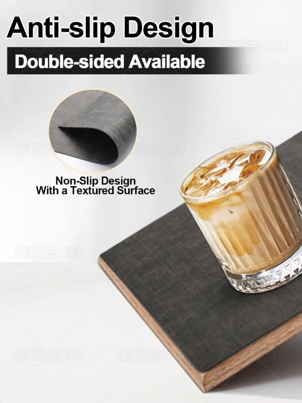 Faux Leather Placemat Set of 6 Double-Sided Waterproof Washable 17